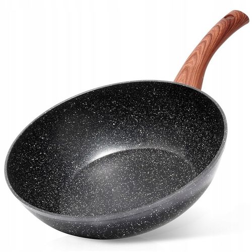 Wok GRANITOWY patelnia głęboka do smażenia duszenia dań azjatyckich 28 cm na Arena.pl