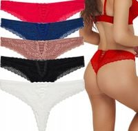 Majtki Damskie Bawełniane stringi Wygodne koronka Seksowne koronkowe kolory