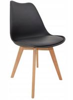 Krzesło skandynawskie kuchnia jadalnia salon ekoskóra Emma czarne
