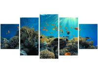 70CM 150CM OBRAZ 5 ELEM RAFA KORALOWA ŚCIENNY