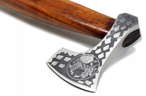 Siekiera topór wikinga myśliwski stal węglowa etui na Arena.pl