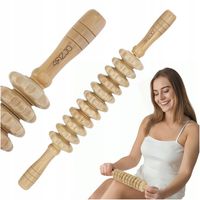 WAŁEK DO MASAŻU DREWNIANY ROLLER MASAŻER CIAŁA ANTYCELLULITOWY