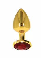 taboom plug with diamond jewel m złoty z czerwonym kryształem