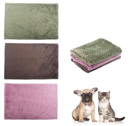 Zestaw 3 polarowych koców 40x60cm zieleń brąz róż na Arena.pl