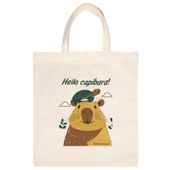 Torba na zakupy bawełniana z kapibarą zakupowa 38x42 cm eko stylowa wz. 4