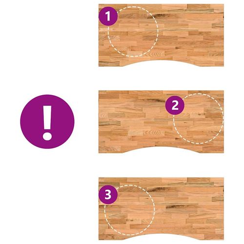 Blat biurka, jasnobrązowy, 100x60x2,5 cm, lite drewno dębowe na Arena.pl