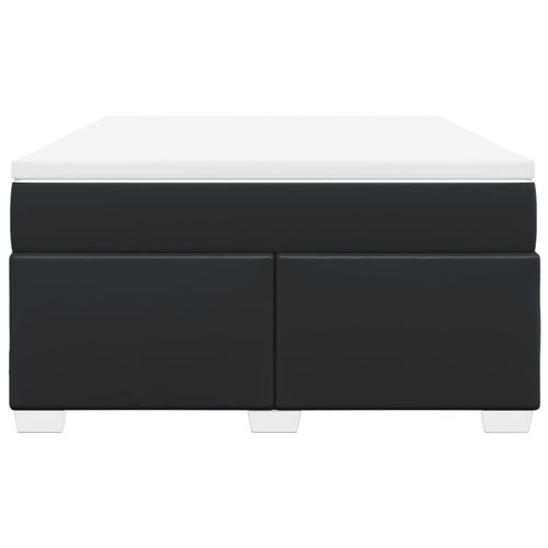 Łóżko kontynentalne z materacem, czarne, ekoskóra 140x200 cm na Arena.pl