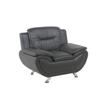 Fotel ekoskóra szary LEIRA