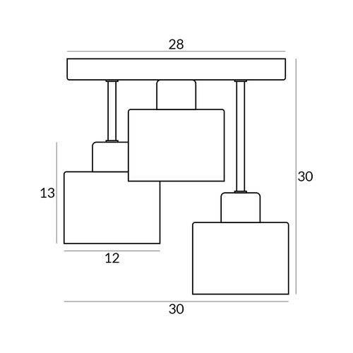 WULKAN 3 Lampa sufitowa - Dziecięca, metalowa, niebieska 3xE27 na Arena.pl