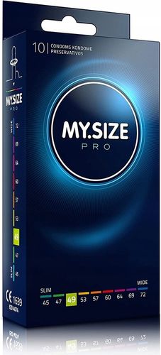 MY.SIZE PRO 49 mm Przylegające Prezerwatywy DOPASOWANE 10 sztuk Nawilżane na Arena.pl