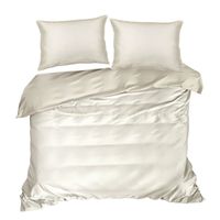 Pościel z satyny z ozdobnym obszyciem LINDA 220X200 70X80X2 kremowa