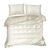 Pościel z satyny z ozdobnym obszyciem LINDA 220X200 70X80X2 kremowa