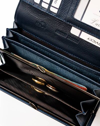 duży portfel damski o fakturze imitującej skórę węża - 4u cavaldi na Arena.pl