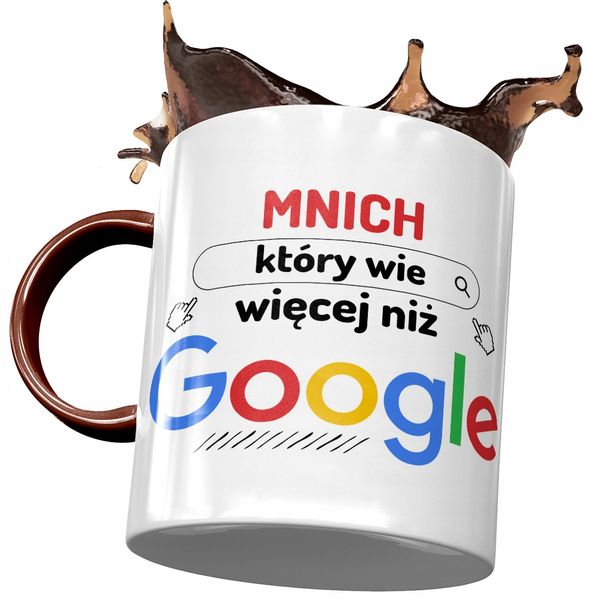 Kubek Bordowy Dla Mnicha Który Wie Więcej Prezent Z Nadrukiem Ze Zdjęciem zdjęcie 1