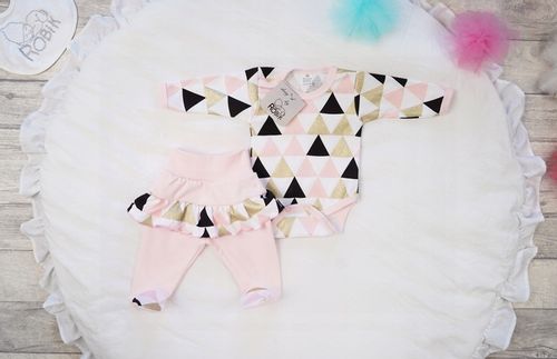 Komplet body półśpiochy z falbanką r.86 trójkąty na Arena.pl