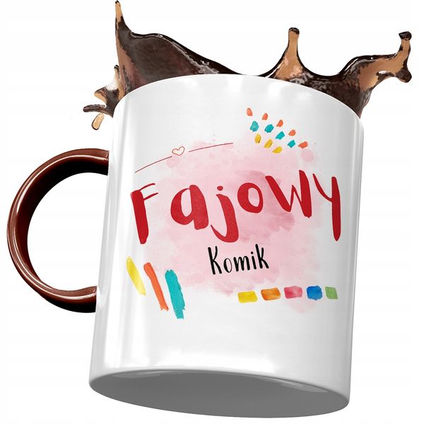 Kubek Bordowy Dla Komika Fajowy Komik Z Nadrukiem Ze Zdjęciem zdjęcie 1