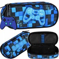 PIÓRNIK SZKOLNY SASZETKA USZTYWNIANA DLA CHŁOPCA PIKSELE NIEBIESKI PAD