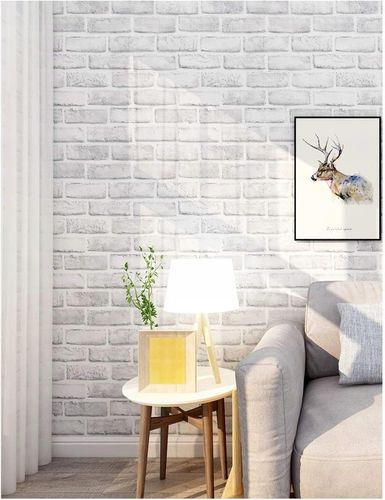 SAMOPRZYLEPNA TAPETA BIAŁA CEGŁA 3D OKLEINA 45cm x 10m na Arena.pl