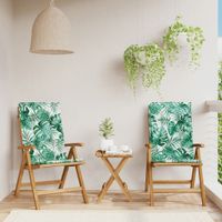 Rozkładane krzesła ogrodowe z poduszkami, 2 szt., drewno tekowe