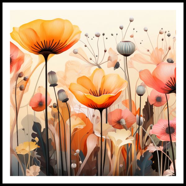 Plakat 100x100cm Taneczne Maki zdjęcie 3