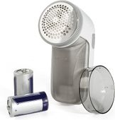 Elektryczna Golarka do Ubrań Swetrów Tkanin Biała 13x6cm Na Baterie Mobilna