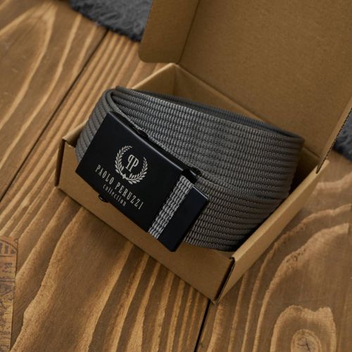 pasek do spodni męski 95 cm klasyczny pasek parciany grafitowy na Arena.pl