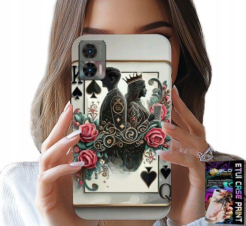 ETUI DO MOTOROLA EDGE 30 NEO - KARTA KRÓL KRÓLOWA POKER KARTY + FOLIA na Arena.pl