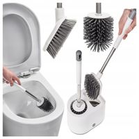 SZCZOTKA DO WC TOALETY TOALETOWA SILIKONOW DO ŁAZIENKI BIAŁA WISZĄCA WC 2w1