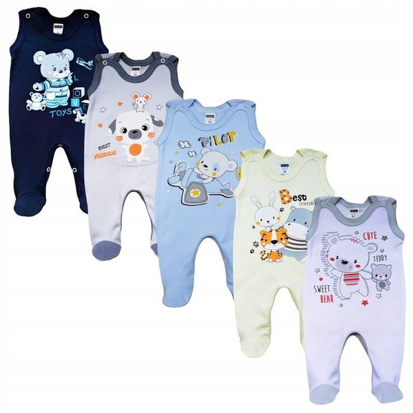 Śpiochy śpioszki 5 sztuk r. 62 bawełna zdjęcie 1