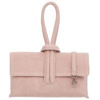 VERA PELLE torebka damska zamszowa listonoszka z paskiem V678 j.różowa