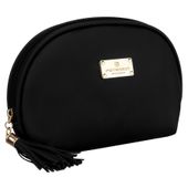 czarna kosmetyczka z materiału syntetycznego zamykana suwakiem - peterson