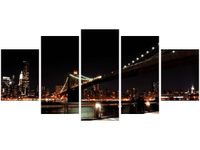 70CM 150CM OBRAZ 5 ELEM BROOKLYN BRIDGE MITH17 ŚCIENNY
