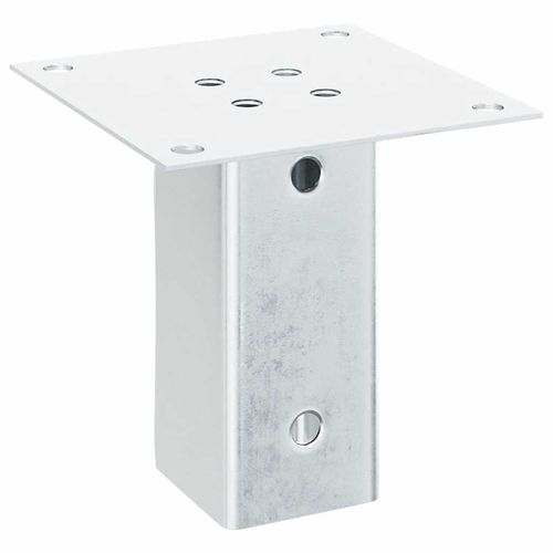 Podstawy słupków kwadratowe 4 szt. Srebrne Stal ocynkowana na Arena.pl