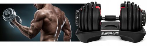 HANTEL REGULOWANY SAPPHIRE obciążenie 2,5KG - 24KG HANTLA 1x hantle SYSTEM na Arena.pl
