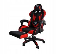 Fotel GAMINGOWY Gamer obrotowy siedzisko kubełkowe podnóżek kółka gumowe