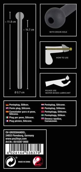 Penis Plug Piss Play Black zdjęcie 9