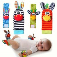 4x SKARPETKI 3D OPASKI NA RĄCZKI I NÓŻKI GRZECHOTKI DLA TWOJEGO BOBASA