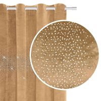 Zasłona gotowa na przelotkach Shiny 140x250 welurowa miodowa