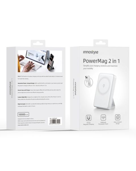INNOSTYLE POWERMAG 2W1 SZYBKI POWERBANK INDUKCYJNY DO MAGSAFE 10000 STOJAK zdjęcie 5