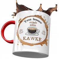 Kubek Czerwony Dla Inwestora Strzeli Sobie Kawkę Z Nadrukiem Ze Zdjęciem