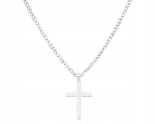 Srebrny Krzyżyk Męski Gładki + Grawer pr. 925 Duży Krzyż Na Łańcuszek na Arena.pl