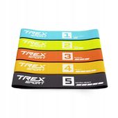 Zestaw taśm materiałowe gumy oporowe do ćwiczeń fitness 5 szt Trex
