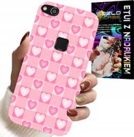 ETUI DO HUAWEI P10 LITE - SERCA KRATKA RÓŻOWA OBUDOWA CASE + SZKŁO