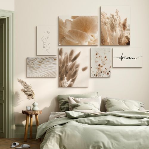 Zestaw Obrazów Do Salonu Trawa Pampasowa Styl BOHO 110cm x 80cm na Arena.pl