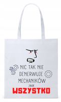 Dla Mechanika Prezent Torba Eco Biała Shopper Z Nadrukiem Ze Zdjęciem
