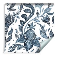 Tapeta Ścienna Abstrakcyjne Kwiaty Liście Malowane Akwarelą