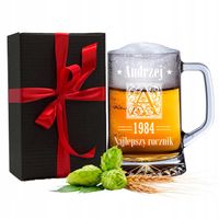 KUFEL DO PIWA Z GRAWER 660ml PREZENT NA ANDRZEJKI DZIEŃ GÓRNIKA BARBÓRKA