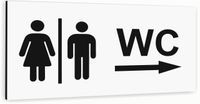 Tabliczka z dibondu BIAŁA nierdzewna WC NADRUK UV Tablica informacyjna