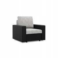 FOTEL LUNA SZARY CZARNY Wygodny Elegancki Sprężyny BONELL