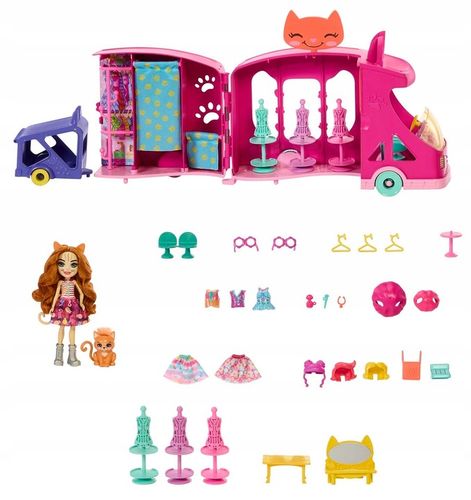 ENCHANTIMALS MOBILNE STUDIO MODY + LALKA KOTEK na Arena.pl